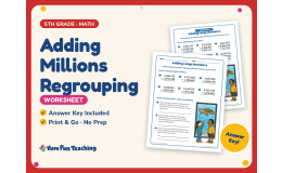 Adding Millions Regrouping Worksheet – 5th Grade Addition Practice