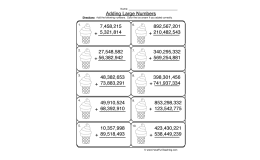 Adding Millions Regrouping Worksheet