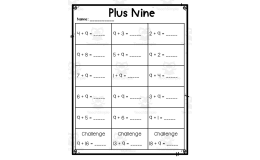 Adding Nine Worksheet