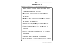 Adding Quotation Marks Worksheet