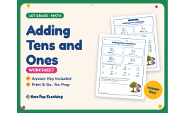 Adding Tens and Ones Worksheet – 1st Grade Addition & Base 10 Practice