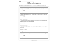 Adding with Measures Worksheet