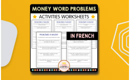 Addition and Subtraction Money Word Problems Math Worksheets in French