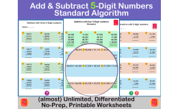 Addition and subtraction of 5-Digit numbers - standard algorithm