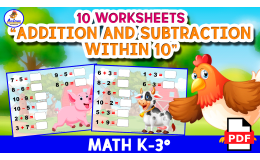 ADDITION AND SUBTRACTION WITHIN 10 - Ten Worksheets - FARM Theme