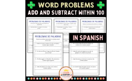 Addition and Subtraction Word Problems Within 100 Worksheet in Spanish