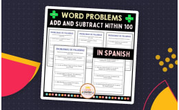 Addition and Subtraction Word Problems Within 100 Worksheet in Spanish