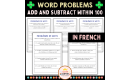 Addition and Subtraction Word Problems Within 100 Worksheets in French