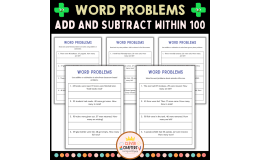Addition and Subtraction Word Problems Within 100 Worksheets