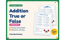 Addition True or False Worksheet – 1st Grade Math Practice