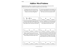 Addition Word Problems Worksheet