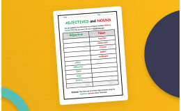 Adjectives and Nouns Worksheet