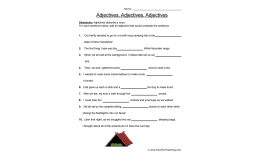 Adjectives Fill in the Blank Worksheet