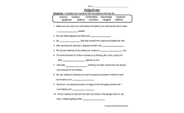 Adjectives Fill in the Blanks Worksheet