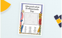 Administrative Professionals Day word search puzzle worksheet activity