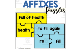 Affixes Puzzles for Prefixes and Suffixes
