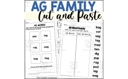 AG Word Family Cut and Paste Worksheets