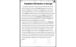 Agriculture, Technology + Population Distribution in Georgia Reading Packet
