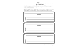 Air Pollution Worksheet