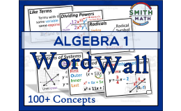 Algebra 1 Word Wall