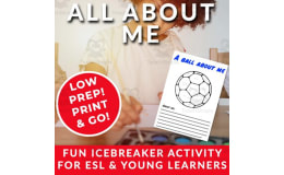 All About Me: No-prep Activity for ESL Beginners & Young Learners' First Class