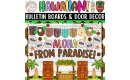 Aloha from Paradise: Hawaiian & Summer Bulletin Board & Door Decor Kit