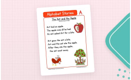 Alphabet Stories Letter A Reading Comprehension Worksheet