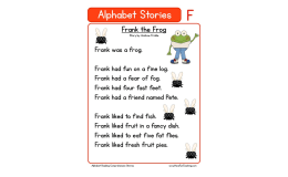 Letter F Story: Reading and Comprehension