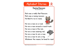 Letter R Story: Racing Raccoon Rick