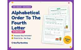 Alphabetical Order To The Fourth Letter Worksheet – 3rd Grade Grammar