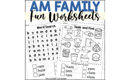 AM Word Family Fun Worksheets