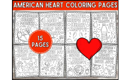 American Heart Coloring Pages | Healthy Heart Coloring Sheets