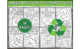 American Recycles Day Coloring Pages | Earth Day Coloring Sheets