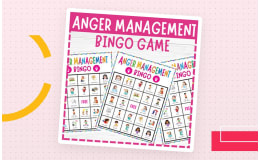 Anger Management Bingo, self-control, stress self-regulation activity