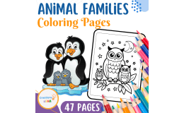 Animal Families Printable Coloring Pages.