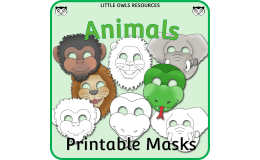Animal Masks - Full-Color and Coloring versions included