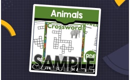 Animals Crossword: 1 Page Sample (PDF)