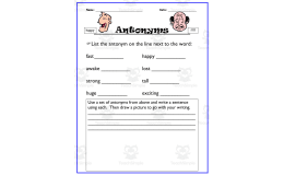 Antonyms Printable Worksheet