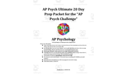 AP Psych Ultimate 20 Day Prep Packet for the “AP Psych Challenge”