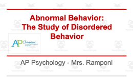 AP Psychology Unit Slides: Abnormal Behavior
