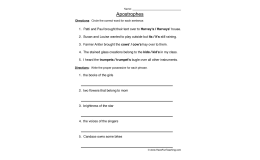Apostrophe Possession Worksheet