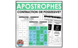 Apostrophes: Contraction or Possessives Activity