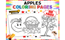 Apple Coloring Pages - 100 Printable Sheets for K-5