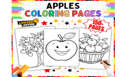 Apple Coloring Pages - 156 Printable Sheets for K-5
