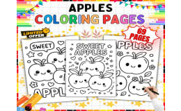 Apple Coloring Pages - 69 Printable Sheets for K-5