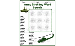 Army Birthday Word Search 2nd 3rd 4th 5th Grade Worksheet Activity