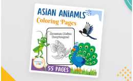 Asian Animals Colouring Sheets.