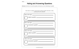 Asking and Answering Questions Worksheet