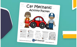 Auto and Car Mechanic Activity Packet and Worksheets