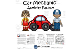 Auto and Car Mechanic Activity Packet and Worksheets